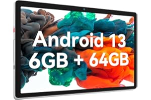 Eksvefot Tablet 10 inch Android 13,6GB RAM 64GB ROM, Android Tablet with Dual Camera,1280 * 800 IPS HD Display,5000mAh Battery,Bluetooth,Touch Screen WiFi Tablets (Sliver)