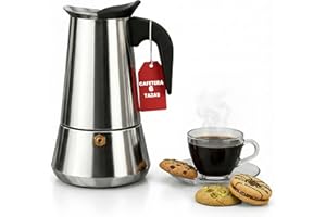 galvxn. Cafetera Italiana para inducción - Cafetera Italiana acero inoxidable - cafetera 6 tazas(300 ml) - Compatible con gas, vitrocerámica e inducción.