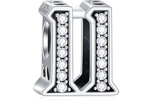 CRISNATA 5,10,13,15 à 40,45,50,55,60,65,70,80 anniversaire Charms Convient pour bracelet d'anniversaire européen, pendentif numérique en argent sterling 925 avec Pierre CZ transparente, cadeau pour