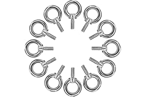 QIMEI-SHOP Bullone Occhiello M4 Golfari Bullone per Sollevamento Vite ad Anello Bulloni Filettatura Maschio in Acciaio Inossidabile 304 per Esterni Casa Sollevamento Fissaggio 12 Pezzi