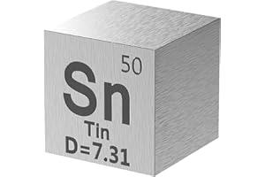 GALLANT METALS Tin Cube - Metal Element Cubes - Laser Engraved Density Cube set for a Periodic Table of Elements Collection - (Tin, 10mm)