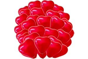 BALLOONS HUB Heart Shape Balloons Romantic Baloon Valentines Gift Birthday Wedding Party Red Pack of 25