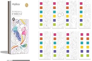 MiDeer Pocket Magic Water Coloring Book, Water Colouring Book for Children, Watercolouring Sets for Kids Ages 4-8, Water Colouring Painting Books with Brush (Wonderful Forest)