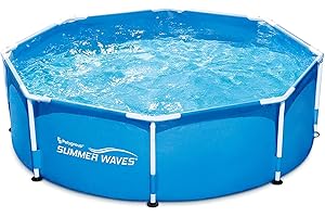 SUMMER WAVES Piscina redonda con estructura de metal, 244 x 76 (altura) cm, Poligroup P200083