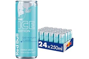 Red Bull, Boisson Energisante, goût Mûre Givrée-Vanille, lot de 24 x 250ml