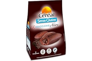 Céréal Madeleine Noire, Merendine Senza Glutine e Lattosio, Dolci Senza latte, Dolci con cioccolato fondente certificato RFA, 200 g