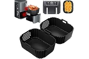 DZPUHUOJZ 2 Stück Airfryer Zubehör für Ninja Double Stack XL SL400EU SL451EU, Heißluftfritteuse Silikonform für Foodi Max Dual Zone AF400EU AF300EU 7.6 9.5L, Air Fryer Silikon Backform Einsatz
