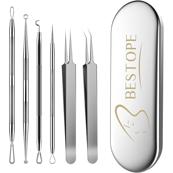 Honoson 3-teiliges Mitesserpinzetten-Set Aus Edelstahl – Gebogene Spitzen Für Präzises Entfernen Von Unreinheiten