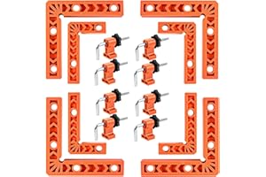 ZTUKOMN 90 Degree Clamp,Positioning Squares,(3" 4") x 8 Right Angle Clamp with 8 Clamp,Corner Clamps Woodworking Tool for Pictures Frames, Cabinets, Boxes