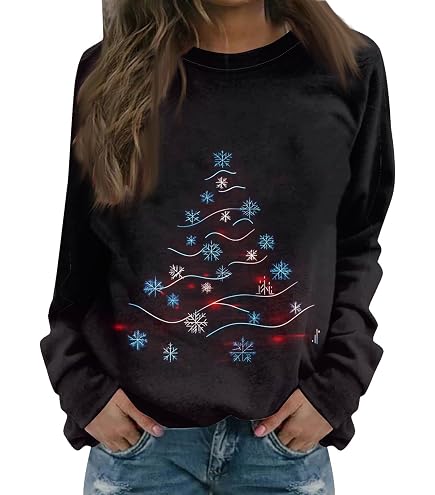 Pull Moche De Noël Femme - Sweat-shirt à Manches Longues Motif Festif, Confortable Et Décontracté