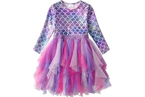 VIKITA Mädchen Kleider Meerjungfrau Prinzessin Tüll Party Hochzeit Kleid Gr.86-128