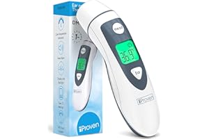 IPROVÈN iProven Medical Digital Ear Thermometer with Temporal Forehead Function - Clinically Approved Upgraded Infrared Lens Technology DMT-489 for Better Accuracy - New Medical Algorithm (White)