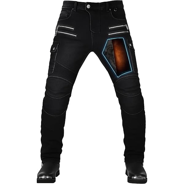 Jeans Moto Homme/Femme Kevlar - Pantalon Protection Renforcé Amovible Bleu