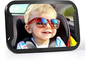 Oderra Miroir Voiture Bébé Incassable 360° Rotation Réglable - Rétroviseur Sécuritaire - Accessoire Essentiel de Naissance
