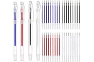 ZOCONE 4 PCS Pennarelli per Tessuto Cancellabili Caldo con 40 Ricariche per Penna Sostituibili, Pennarelli per Stoffa in Tessuto Penna Ricamo Cancellabile per Quilting Cucito Sartoria Marcatori (A)