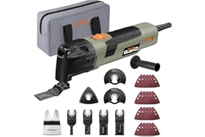 Funguard 300W Utensile Multifunzione Oscillante, Strumento Oscillante Kit, 15000-22000RPM, 6 Velocità Regolabili, 3.5° Angolo di Oscillazione, 30 Accessori, Per Raschiatura,Taglio,Lucidatura