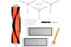 BABUZOM Repuesto de Accesorios Kit para Aspiradora Xiaomi Roborock S50 S51 S55 S5 S60 S65 S6, S5 MAX S6 MAX S6 Pure S6 MaxV, Cepillo Principal, Filtros, Cepillos Laterales de 3 Brazos con Cerdas de Nailon