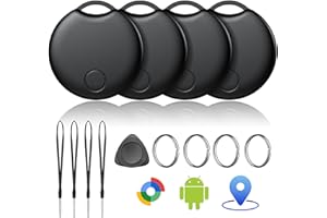 Tracker Android Air Tag Schlüsselfinder, Smart Tag kompatibel mit Google „Find Hub“-App (nur Android), Bluetooth Tracker für Schlüssel, Geldbörse, Fahrrad & Koffer, austauschbare Batterie, 4er-Pack