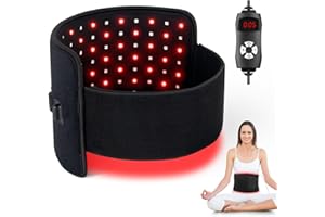 COZION Ceinture de Thérapie par la Lumière Infrarouge Rouge pour le Soulagement de la Douleur, Combo 660nm et 850nm, Coussinet Enveloppant Portable Flexible pour l'Épaule Arrière de la Taille (M)