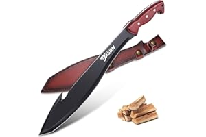 ‎JASON JASON Machete Survival Großes Outdoor Messer Feststehend mit Holzgriff Bushmesser Jagdmesser mit PU Scheide Großes Bushcraft Messer für Outdoor Aktivitäten