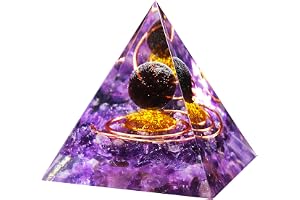 1. 96" Stora Ametist Orgoniska Pyramider Genomskinlig Läkande Kristallpyramid Reiki Kristallpyramid Chakra Orgonite Pyramid Reiki Läkning Naturlig Kristall Hemrumsdekoration