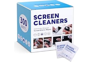 COLDCHILL Lot de 300 lingettes nettoyantes pour lunettes, téléphones, iPad, lunettes de soleil, tablettes, ordinateurs portables, ordinateurs, miroirs, lingettes emballées individuellement, 8 x 12 cm