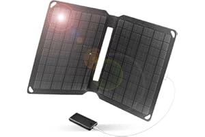 Flexsolar Solar Ladegerät 10W, Faltbares Solarpanel mit USB-A Anschluss, Monokristalline Solarmodule Solar Charger, IP67 Wasserdicht, Tragbares Solarladegerät für Reisen, Camping und Garten