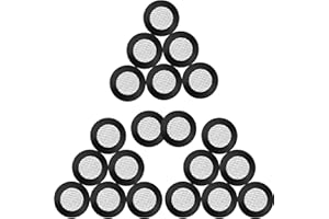 HONOSON 20 Pièces Joint Torique Joint Pomme de Douche Filet Filtre en Acier Inoxydable Joint Rondelle en Caoutchouc avec 40 Maille pour 1/2 Pouces Têtes de Douche