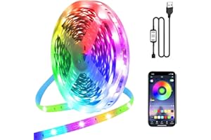 Taśma LED 10 m, PSTAR sterowanie aplikacją Smart RGB LED interfejs USB 5V, synchronizacja z muzyką, pilot zdalnego sterowania, tryb timera, taśma LED do domu, salonu, kuchni