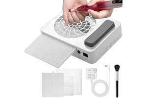 Aokitec Nail Dust Collector, 48W Dust Collector for Nail Salon Artist, Nail Vacuum Fan with Reusable&Disposable Filter, Nail Dust Extractor for Acrylic Builder Gel Nail Salon Home Use DIY