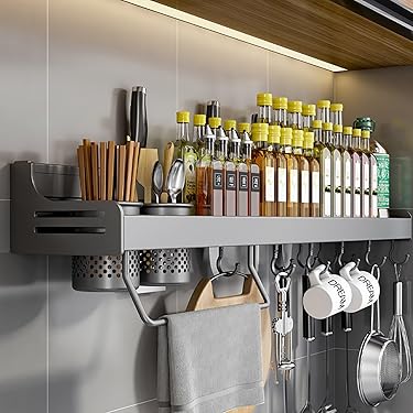 OUGPIU Erweiterbares Küchenregal - Verstellbarer Schrankorganizer 38-62cm Wasserdicht