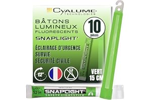 Cyalume Technologies SA8-108076AM Bâton Lumineux, Fluorescent, Durée 12 heures, 15 cm, Vert (Boîte de 10)