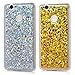 Produktbild 2 x Huawei Nova Glitzer Hülle, Glitter Bling Glänzend TPU Case für Huawei Nova, Sterne Shiny Stoßfest Kratzfeste Etui Schale Schutzhülle Protective Soft Weiche Silikon Cover Handyhülle in Gold + Silber