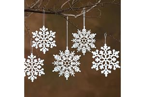 HERZWILD 36 st snöflingor vita julgransprydnader, snöflingor att hänga upp julgransprydnader, snöflingor, dekoration, julgran