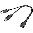 AAOTOKK USB 3.0 Weiblich zu Dual USB 3.0 Männlich Stecker + USB 2.0 Männlich Aufladen und Datenübertragung Y Splitter Kabel (