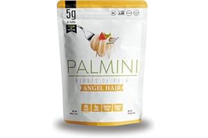 PALMINI Pâtes Cheveux d’Ange - Spaghetti – Cœurs de palmier – Vegan | Sans OGM – Faible en calories – Faible en glucides – Keto – Sans Sucre – Casher – 338g | (Pack de 1)