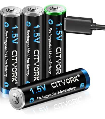 Tosiicop AA Lithium Akkus - 4 Stück 1.5V 3600mWh Mit USB-C Ladekabel
