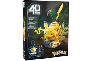 4D BUILD PUZZ4D - Maqueta Pikachu de 201 Piezas - Puzzle 3D Pokemon Pikachu de 33 cm - Maquetas para Construir Adultos y Niños - Puzzles para Adultos y Niños - Juegos de Mesa - Juegos Infantiles
