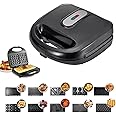 RADIOTRONICS 10 in 1 Sandwich Maker Waffle Maker, with 10 Detachable Nonstick Plates, 750W Electric Panini Press Grill Non Stick Coating for Donuts, Snacks, Roasts, Toasts, Steak | Kitchen Appliances