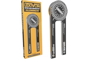 LEXIVON Aluminum Miter Saw Protractor | 7-Inch Rust Proof Angle Finder Featuring Precision Laser Engraved Scales (LX-230)
