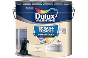 Dulux Valentine ECRAN+ CHANTIER FACILE FAÇADE - Peinture en Phase Aqueuse pour Façades - Séchage rapide et grand confort d'application - Mat Meulière 10L