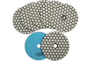 SHDIATOOL 7Pcs Disque Diamant de Polissage 4"/100mm Sec Diamant Polissage Pads pour Marbre, Granite, Pierre, Béton (#1500)