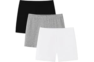 Adorel Shorts Été Cycliste Short Legging Pantalon Coton Enfant Fille Lot de 3