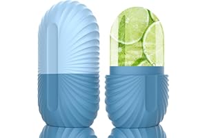 Geepen Ice Roller, Reutilizable Ojo Masaje con hielo Belleza facial Cuidado de la piel Compresa de hielo Reduce los poros, Ayuda a Reducir Los Poros, Aliviar el Dolor, Masaje, Azul