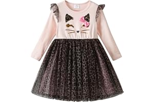 DXTON Vestidos para niñas Vestido de Unicornio Ropa para niños Vestido de Tul Princesa Primavera Verano 2-8 años