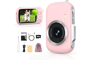 GATATOL Caméra numérique 4K 64MP 18X Digitalzoom 2.8 Zoll großer Bildschirm Inclusive 1 Akku 1usb Câble 64G TF Carte 2 Woven Lanyard für Anfänger Student und Teenagers(Helles Rosa)