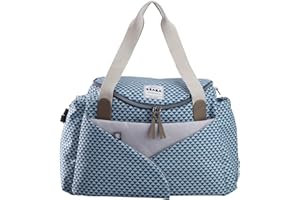 BÉABA, Sac à Langer Sydney II, Modulable, Grande contenance, Rangements multiples, Grand espace à langer cocoon, Pochette repas isotherme, Système attache poussettes, Anses transport, Bleu