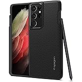 Thin Case Liquid Air Air Air Duct Technology Military Grade Protection Matte Black Textured Surface compatible with Spigen Galaxy S21 Ultra