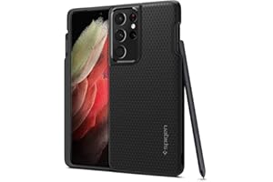 Spigen Funda Liquid Air P Compatible con Samsung Galaxy S21 Ultra 5G, S-Pen no Incluido - Negro Mate