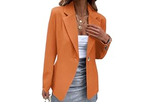 EFOFEI Ladies Lapel Button Office Jackets Simple Elegant Outwear Solid Colour Suit Collar Office Work Blazer Jacket